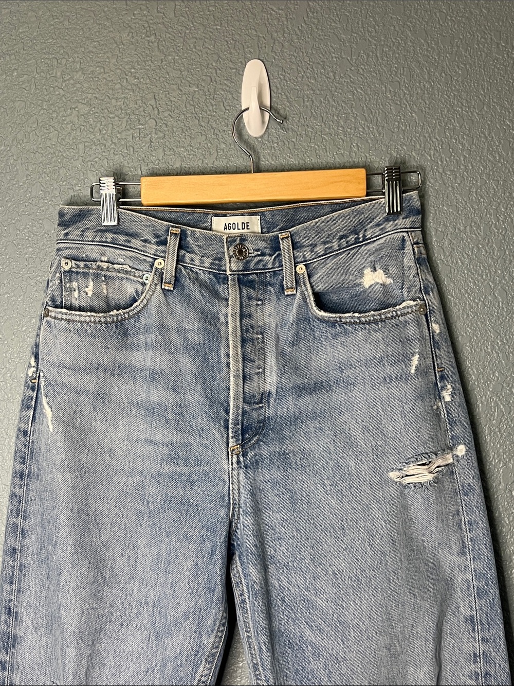 Agolde 90s Loose Fit Distressed Jeans Fall Out 26 - Picture 4 of 13
